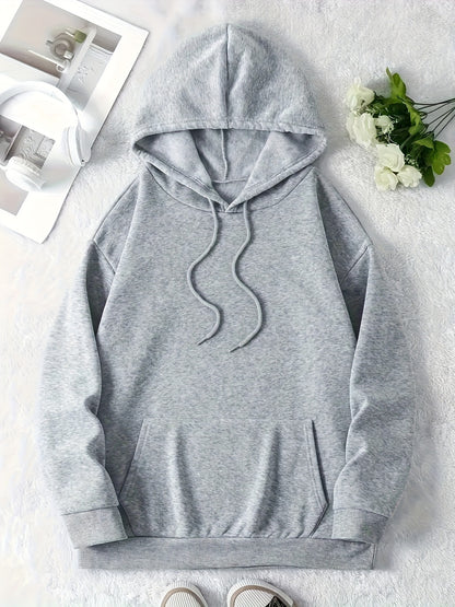 Women's Casual Pullover Hoodie With Cartoon Print, Drawstring Hooded Sweatshirt, Comfortable Lounge Wear For Fall & Winter