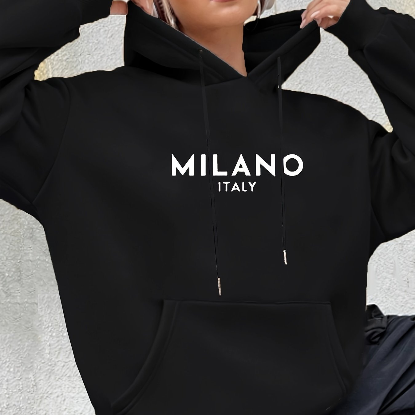 Milano Italy Sweatshirt, Vacation in Italy, Gift for Women, Milano Trip Hoodies, Fashion Clothing, Fashion Lover Gift, Europe Trip, European Fashion Drawstring Loose Hoodie, Casual Hooded Pocket Fashion Long Sleeve Sweatshirt