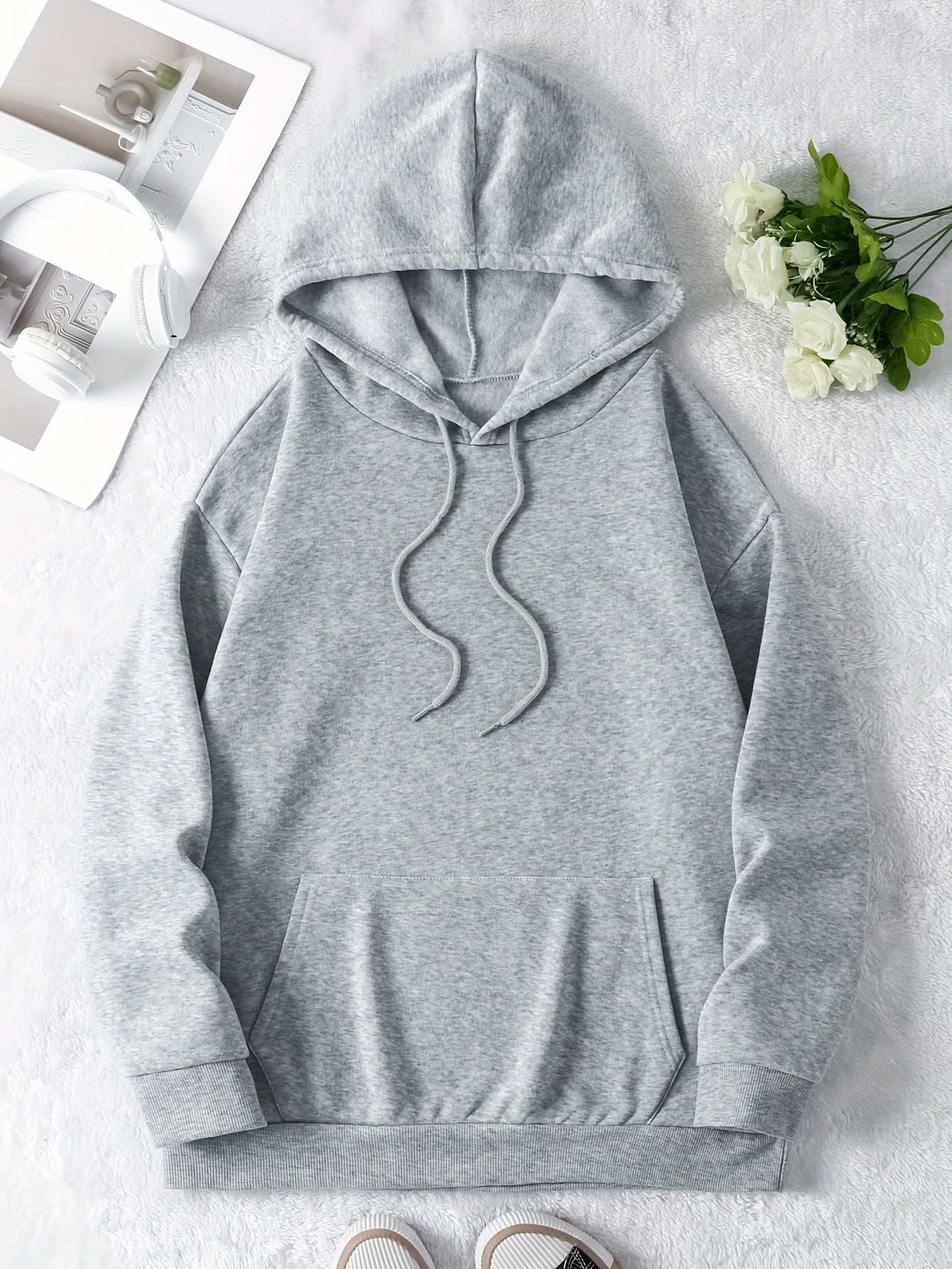 Cartoon Print Hoodie, Drawstring Casual Hooded Sweatshirt, Women's Clothing