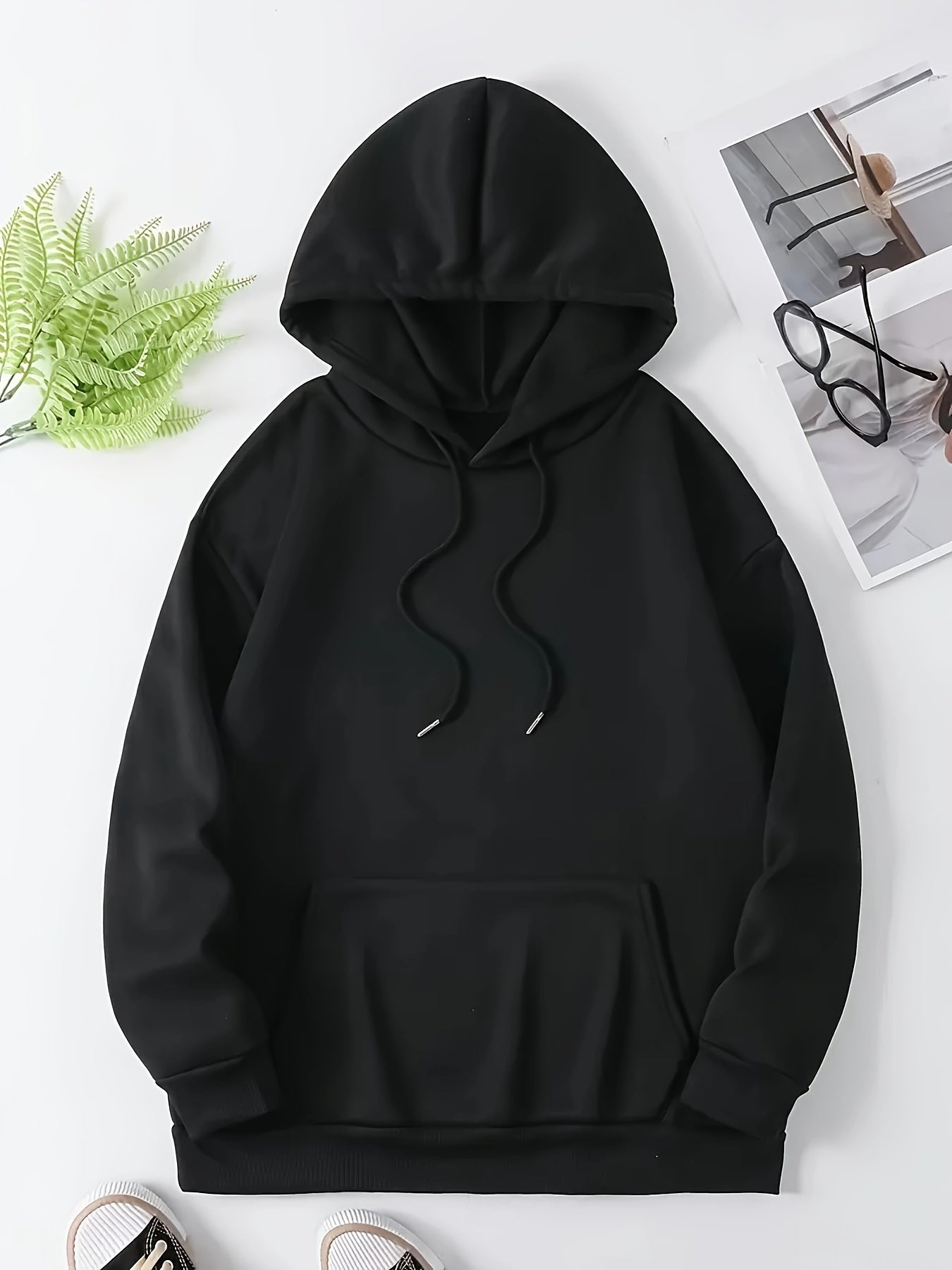 Women's Casual Pullover Hoodie With Cartoon Print, Drawstring Hooded Sweatshirt, Comfortable Lounge Wear For Fall & Winter