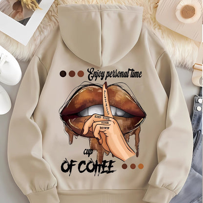 Graphic Print Hoodie, Drawstring Casual Hooded Sweatshirt For Winter & Fall, Women's Clothing